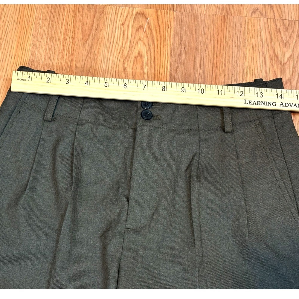 Madewell Womens Pants 2P Dark Olive Green Wide-Leg Trouser Pleated High Rise NWT - Picture 7 of 10